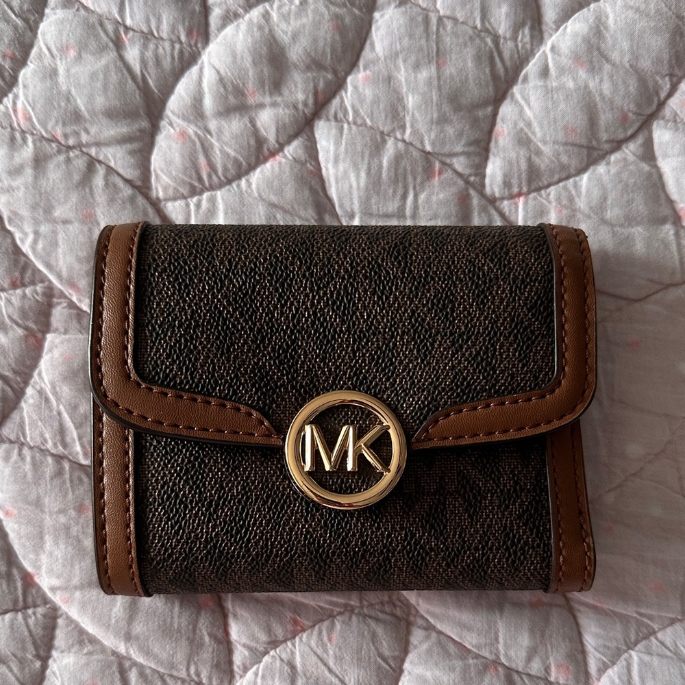 Like New: Michael Kors Dark Brown and Tan Wallet